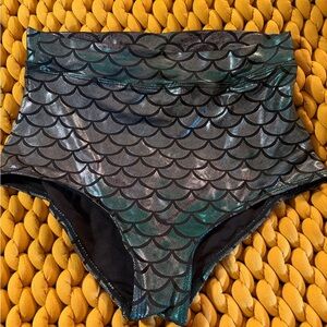 Mermaid Scale High-Waisted Swim Bottoms